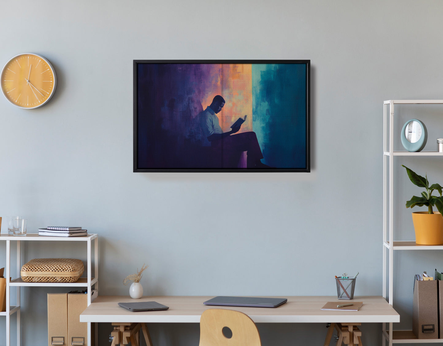 Black Man Reading Abstract African American wall art view 30