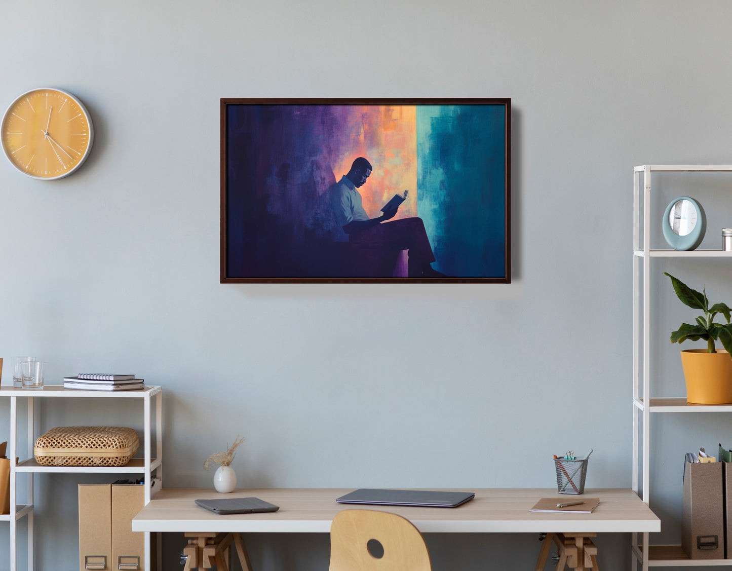 Black Man Reading Abstract African American wall art view 36