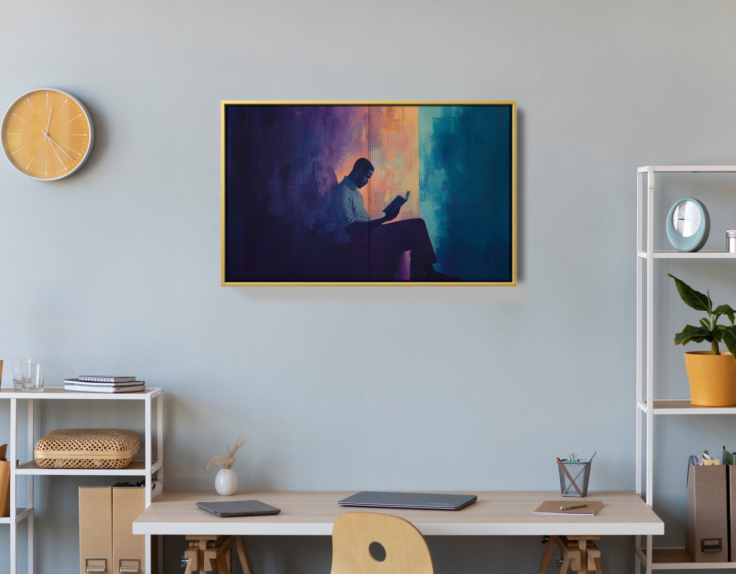 Black Man Reading Abstract African American wall art view 42
