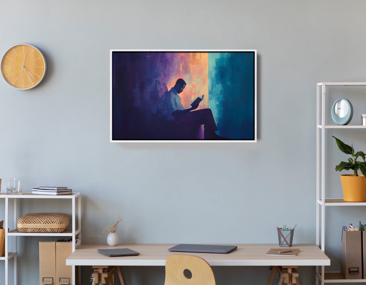 Black Man Reading Abstract African American wall art view 66
