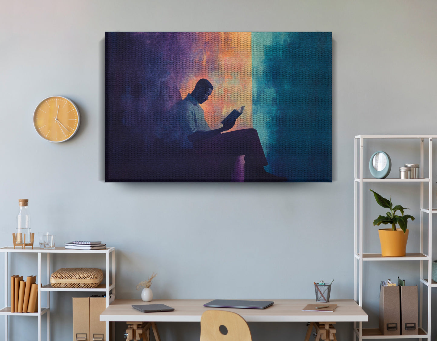 Black Man Reading Abstract African American wall art view 18