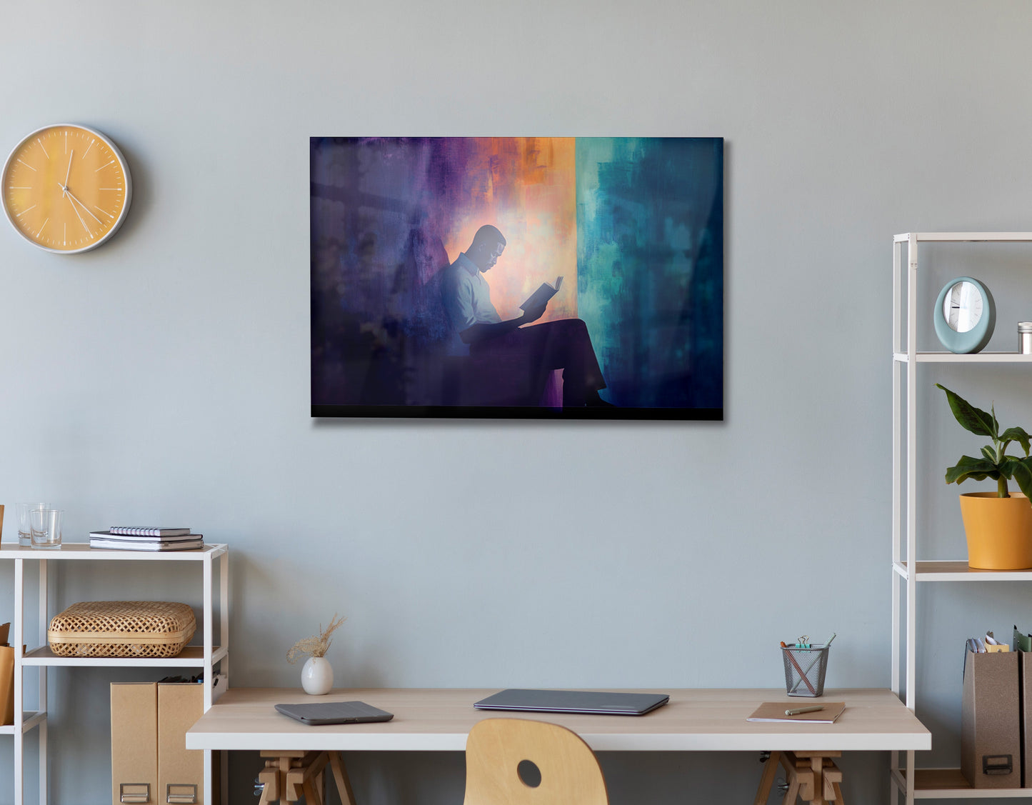 Black Man Reading Abstract African American wall art view 24