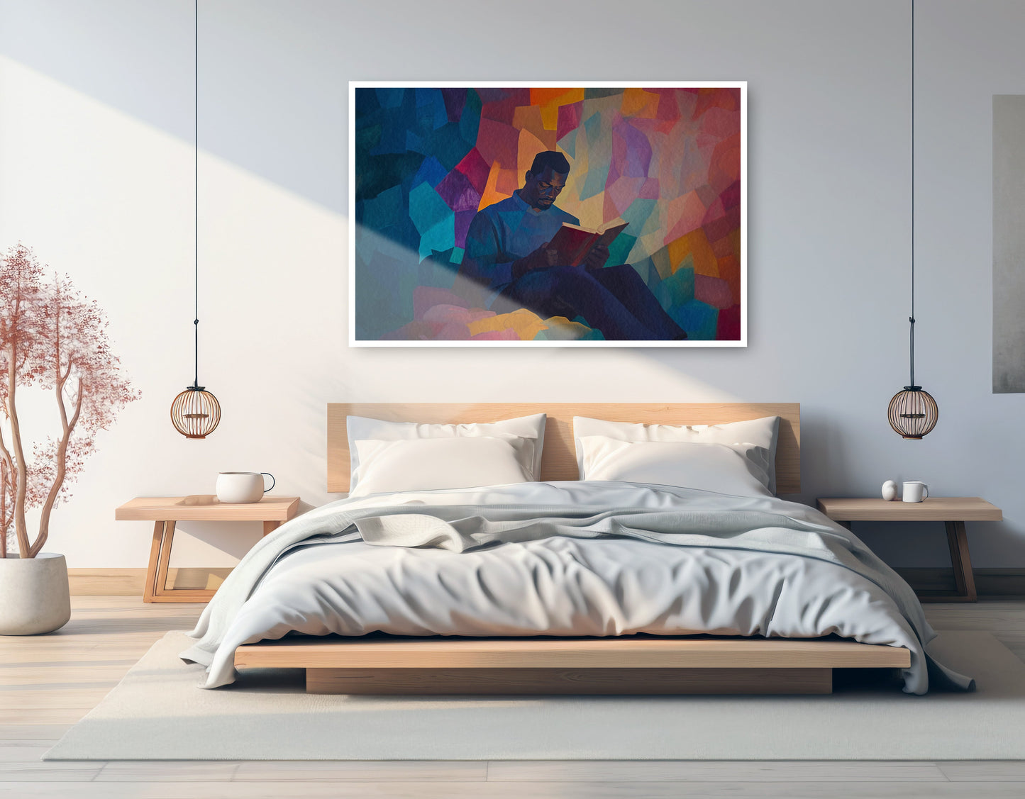 Black Man Reading Colorful African American wall art artwork view