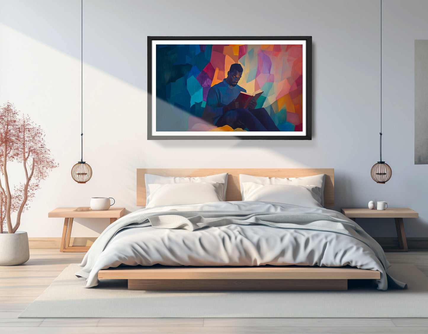 Black Man Reading Colorful African American wall art view 69