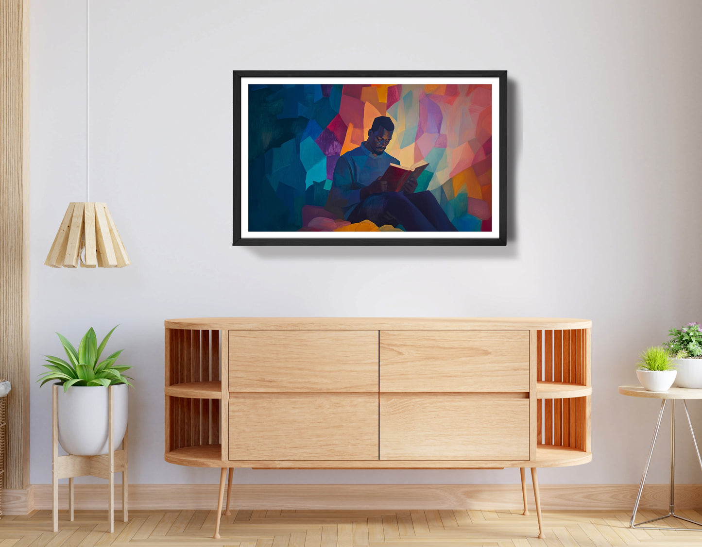 Black Man Reading Colorful African American wall art view 68