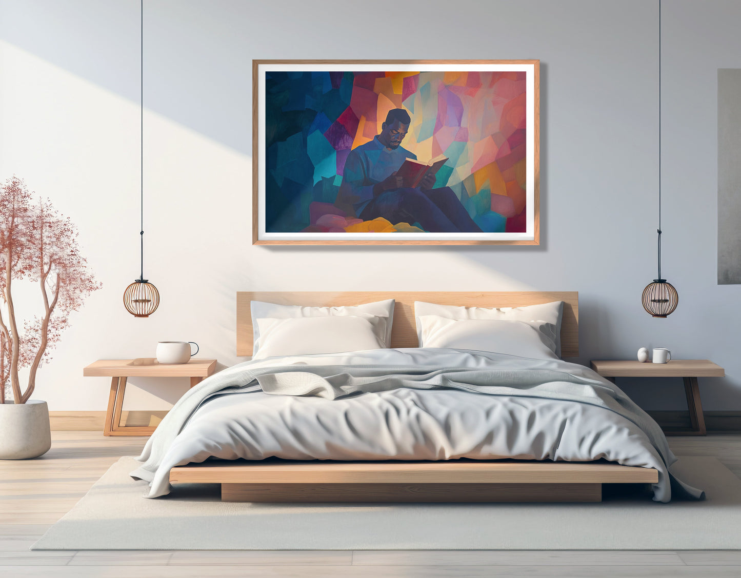 Black Man Reading Colorful African American wall art view 81