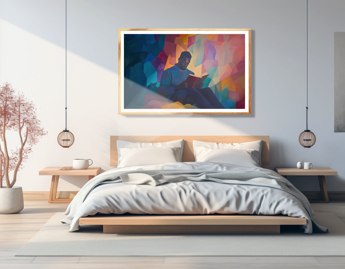 Black Man Reading Colorful African American wall art view 75
