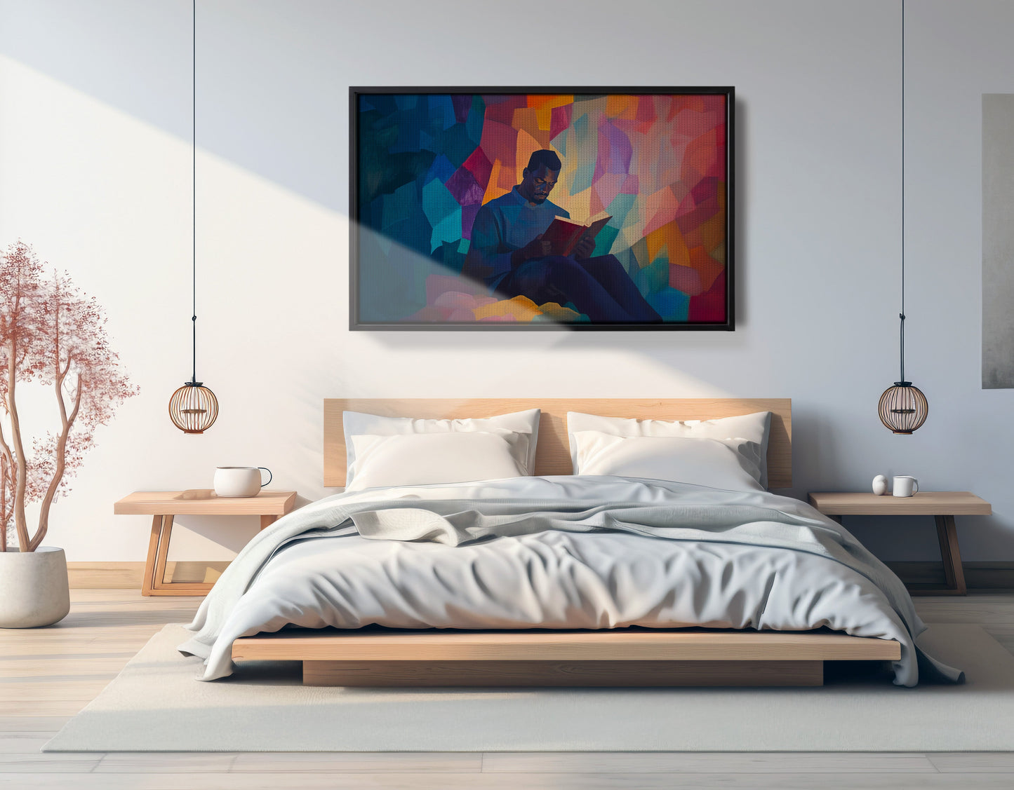 Black Man Reading Colorful African American wall art view 27