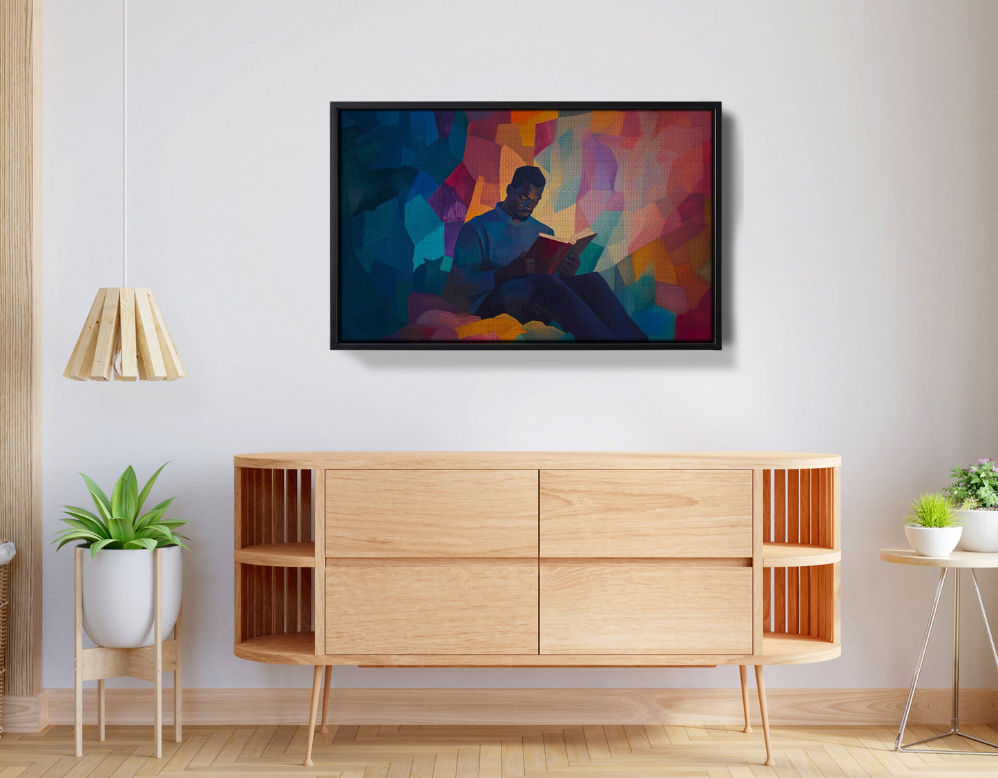 Black Man Reading Colorful African American wall art view 26