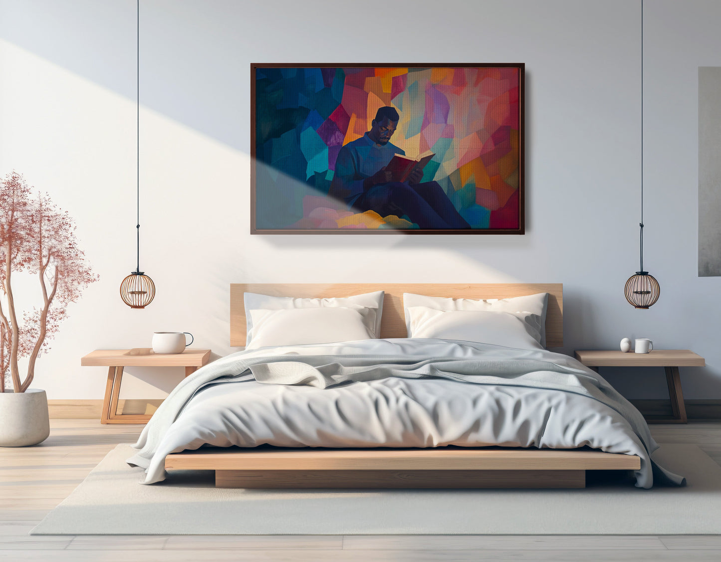 Black Man Reading Colorful African American wall art view 33