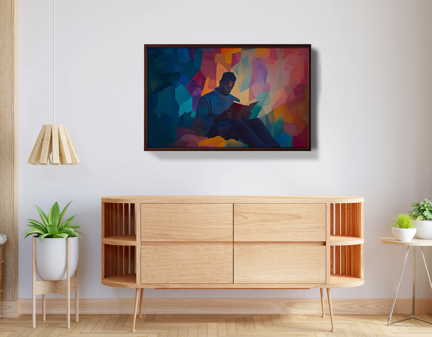 Black Man Reading Colorful African American wall art view 32