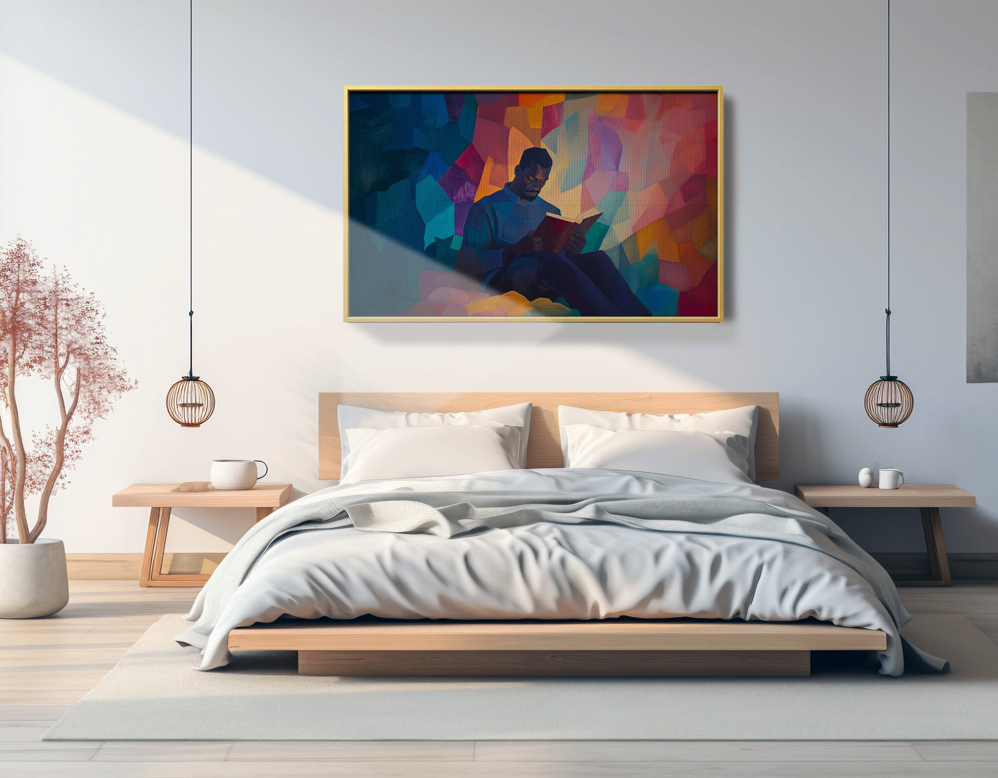 Black Man Reading Colorful African American wall art view 39