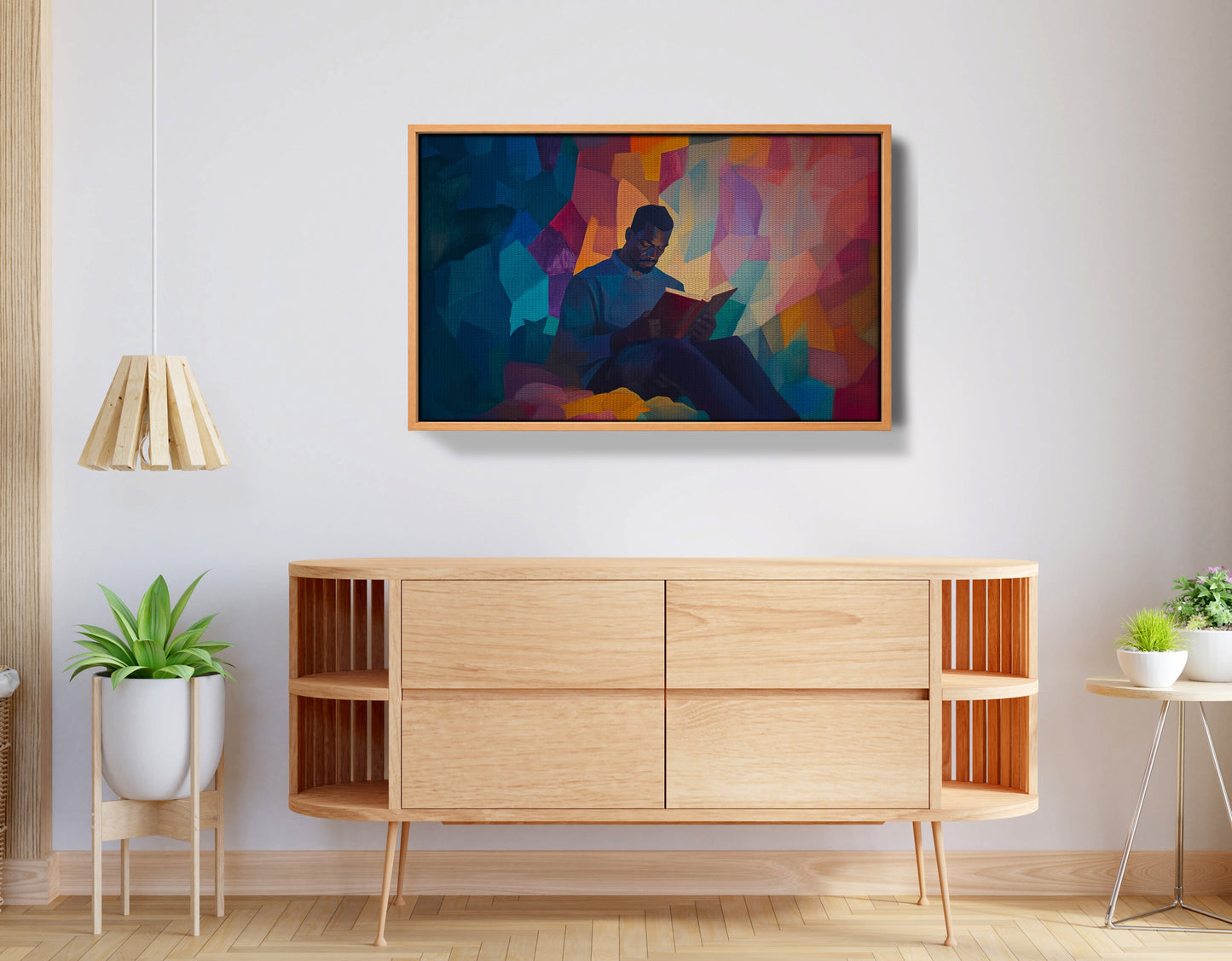 Black Man Reading Colorful African American wall art view 44