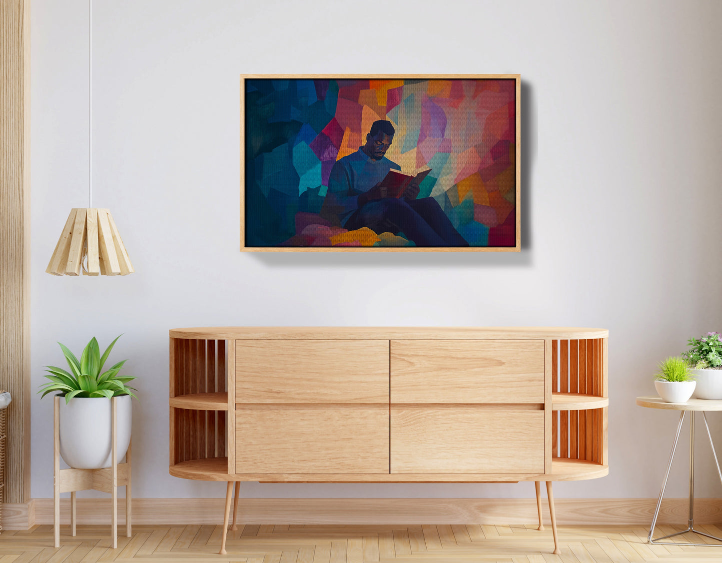 Black Man Reading Colorful African American wall art view 50