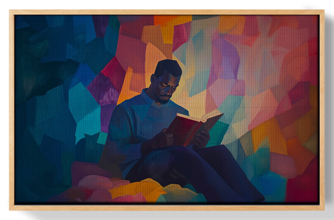 Black Man Reading Colorful African American wall art view 49