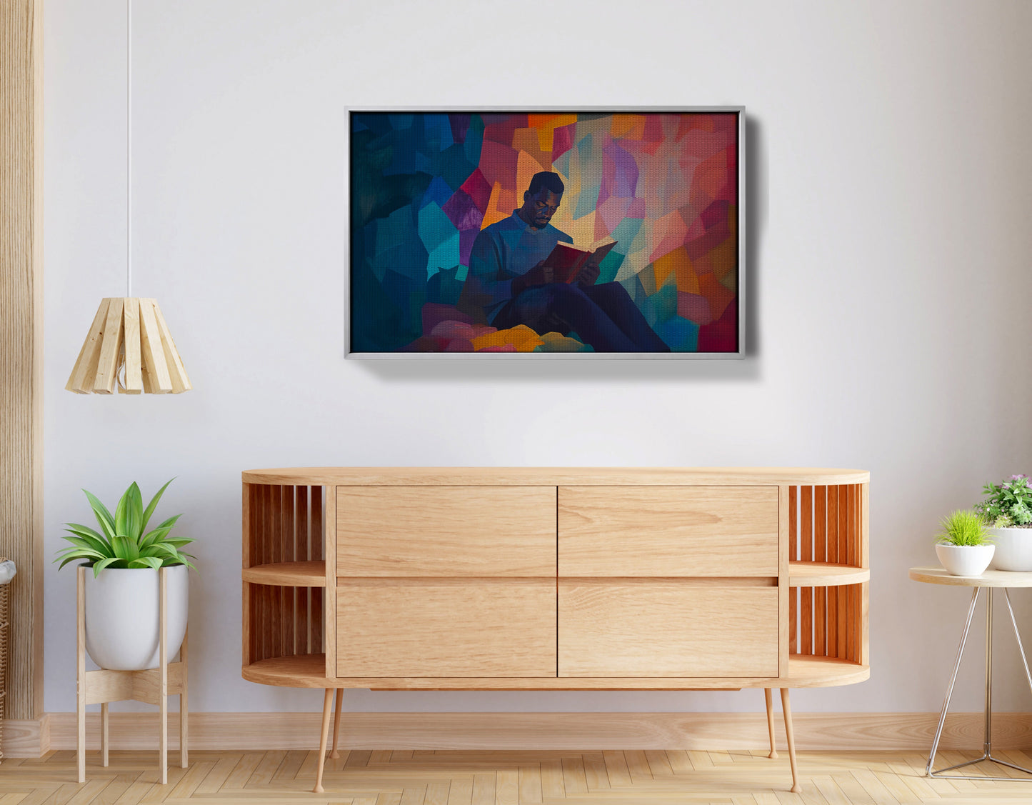 Black Man Reading Colorful African American wall art view 56