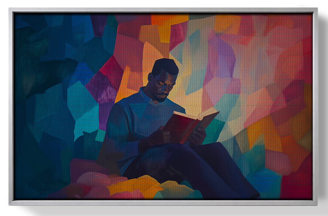 Black Man Reading Colorful African American wall art view 55