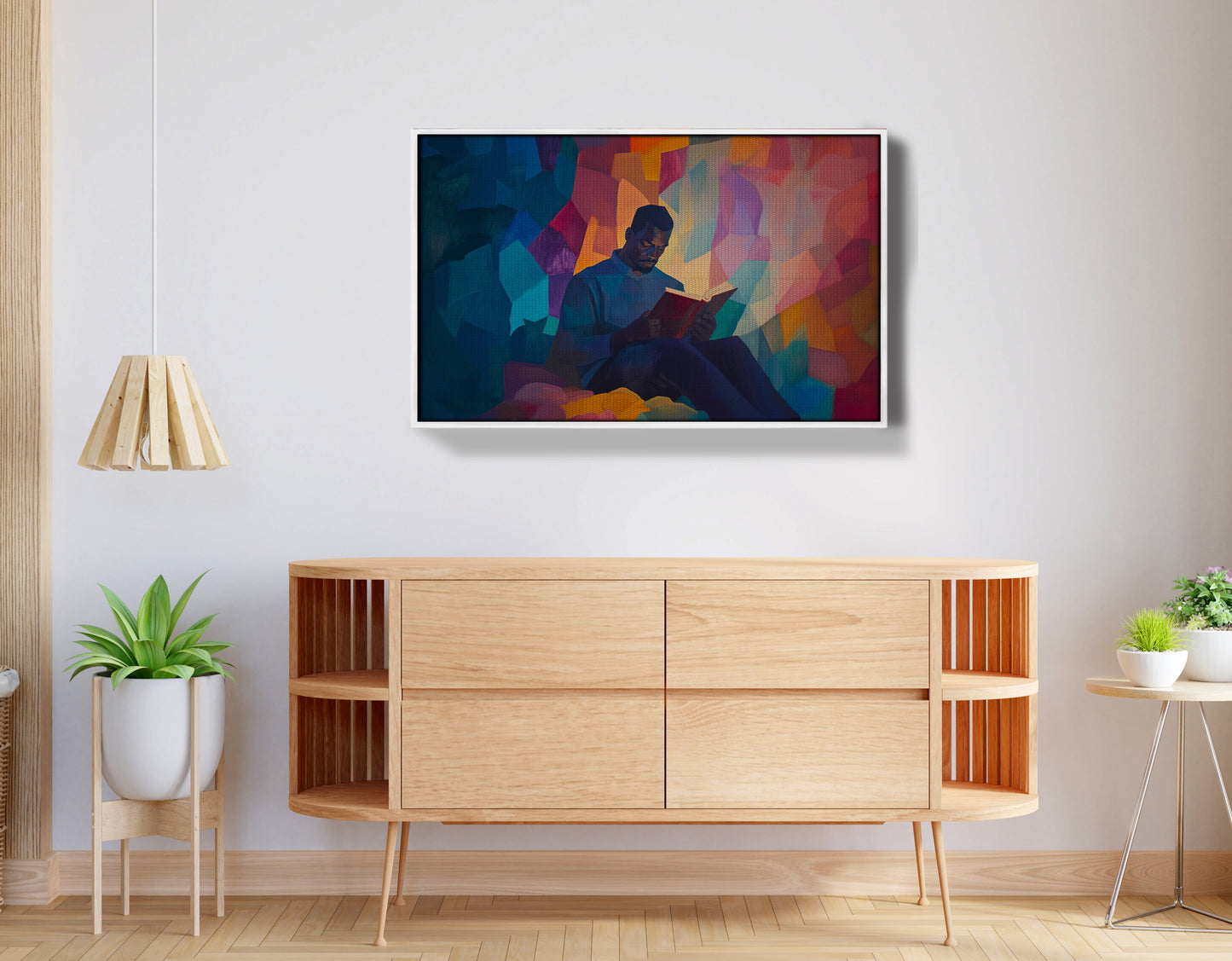 Black Man Reading Colorful African American wall art view 62