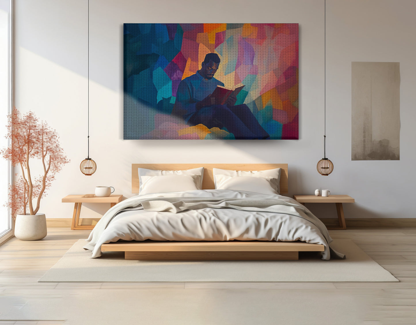 Black Man Reading Colorful African American wall art view 15