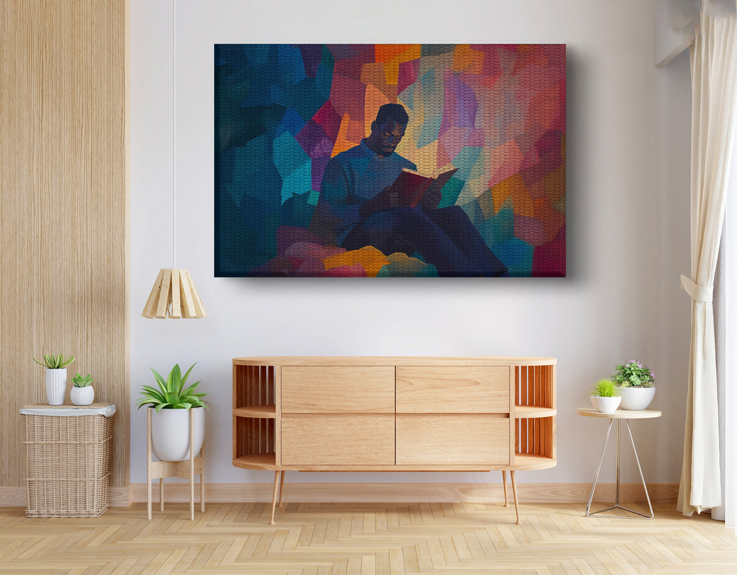 Black Man Reading Colorful African American wall art view 14