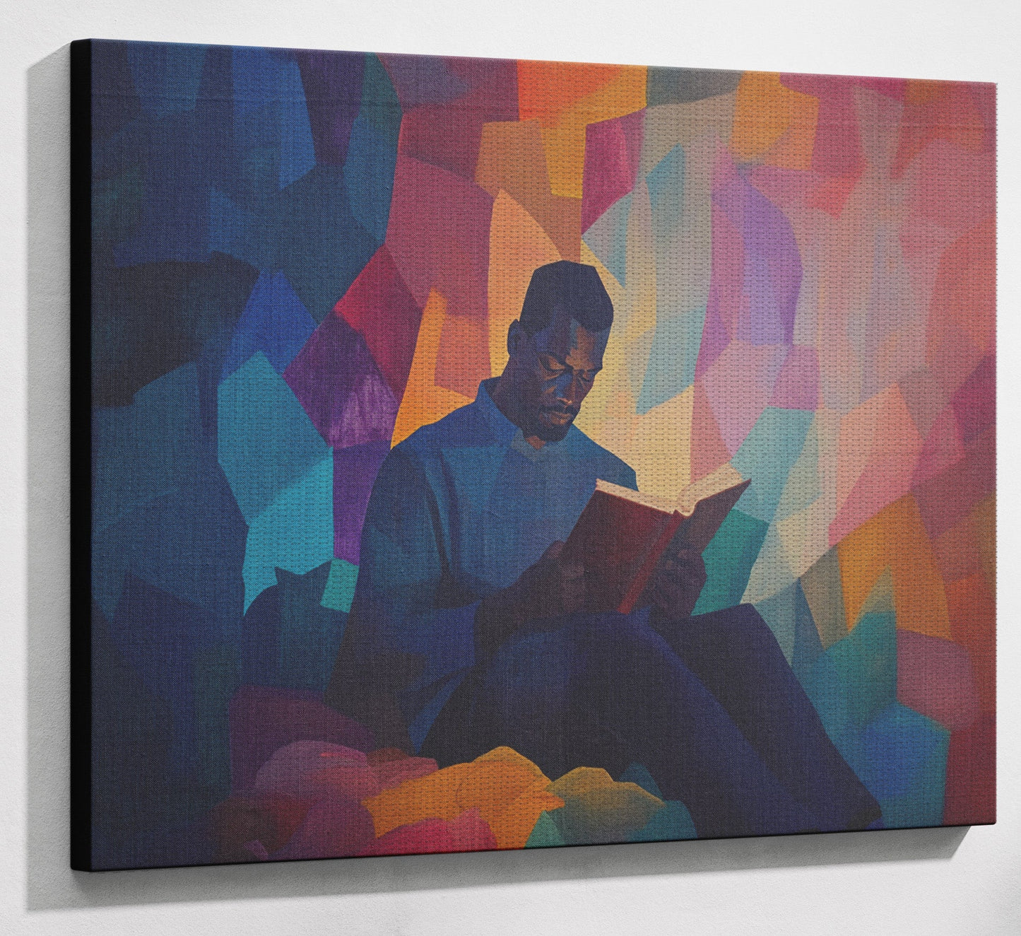 Black Man Reading Colorful African American wall art view 13