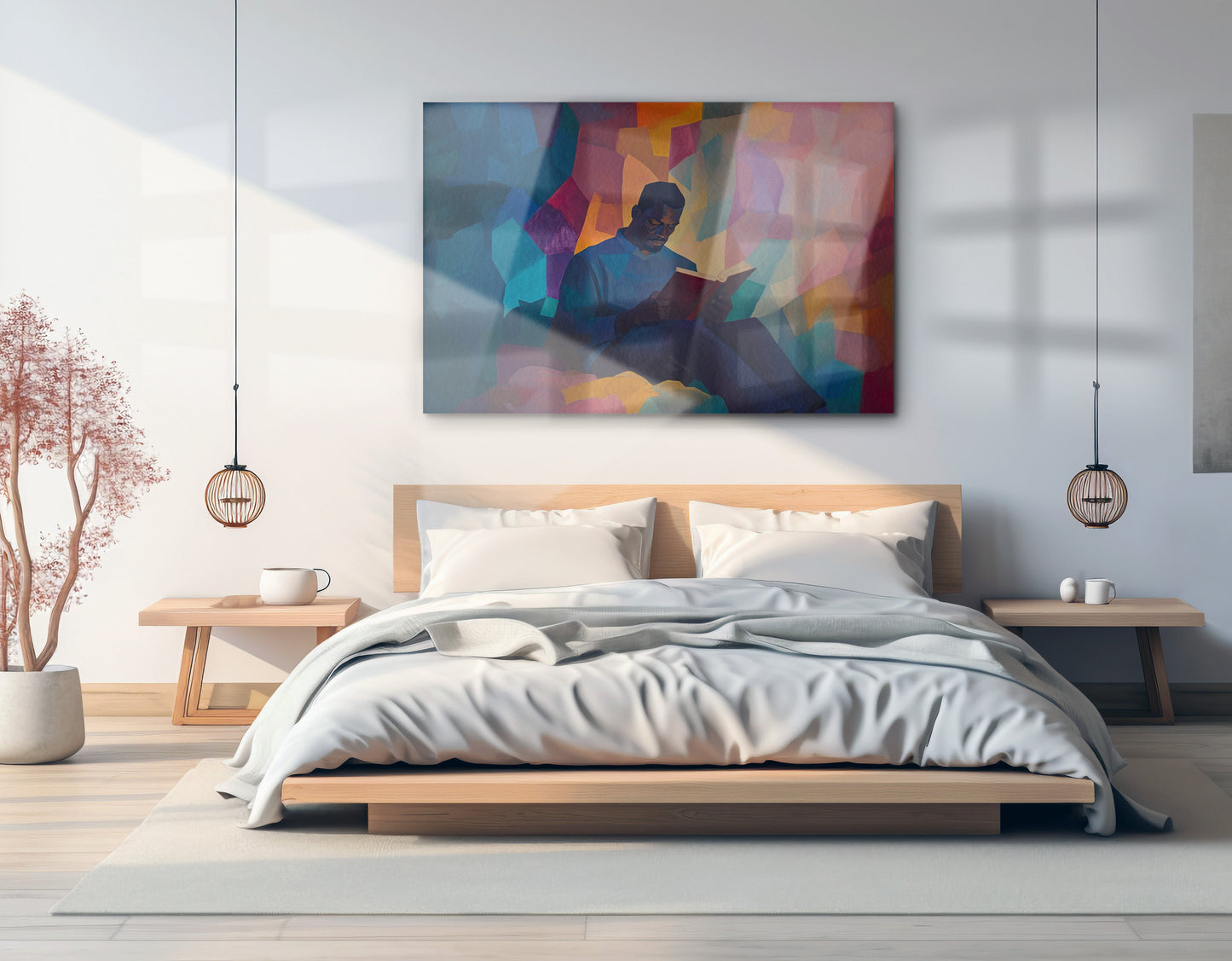 Black Man Reading Colorful African American wall art view 21