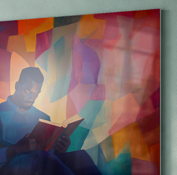 Black Man Reading Colorful African American wall art view 22