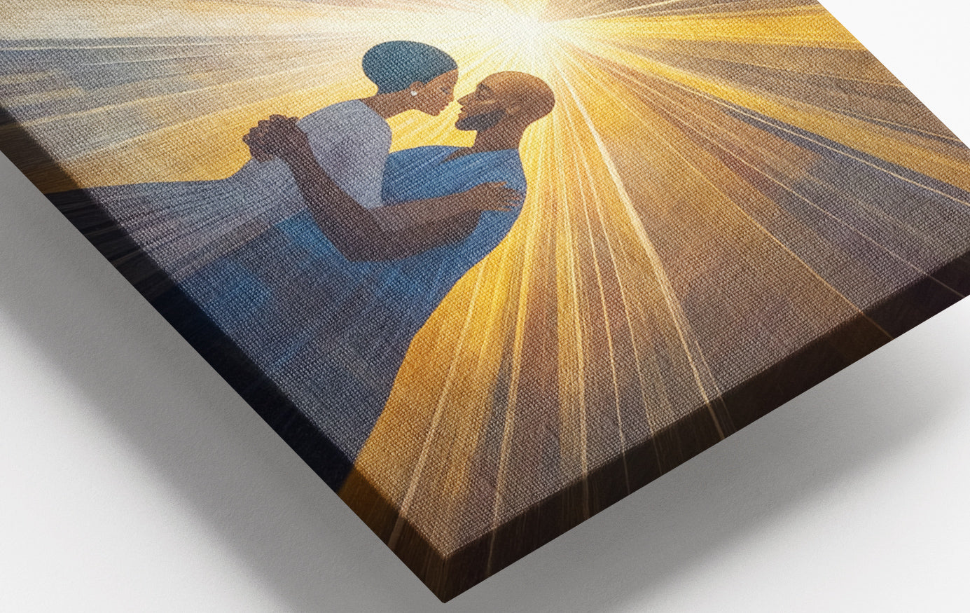 Close-up of Black Mother and Child Black family wall art detail