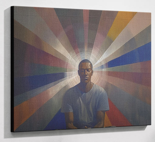 Black Man Radiant Portrait African American wall art canvas print with visible wall art format