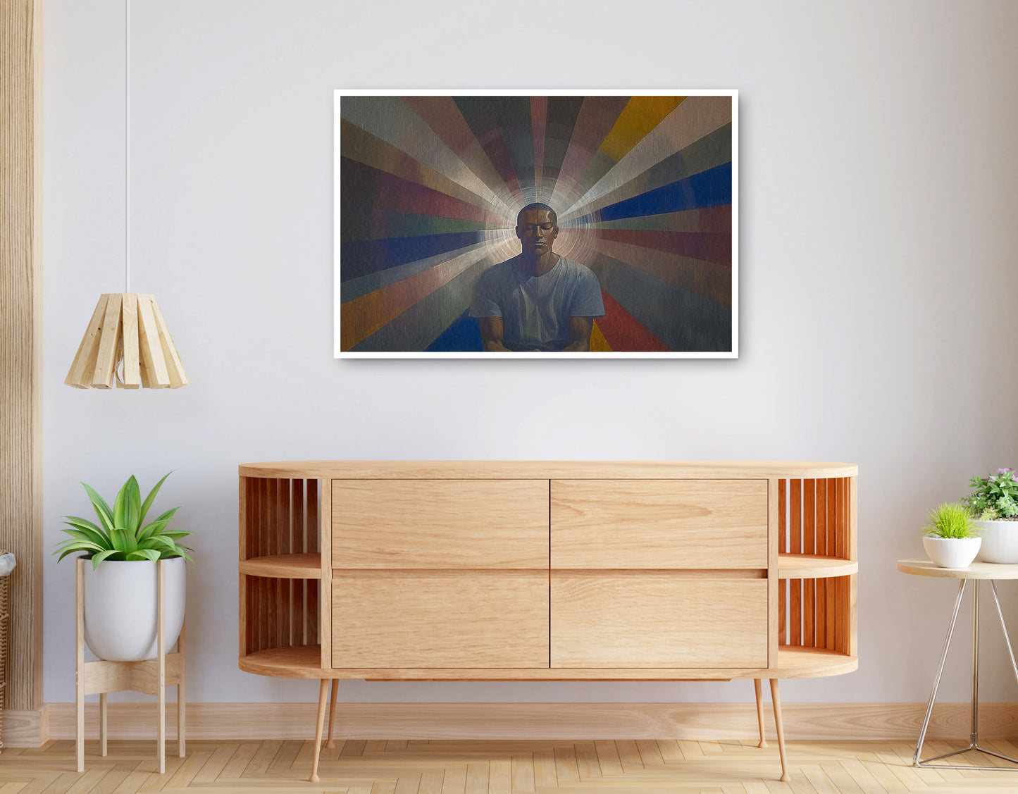 Alternate view of Black Man Radiant Portrait African American wall art canvas print