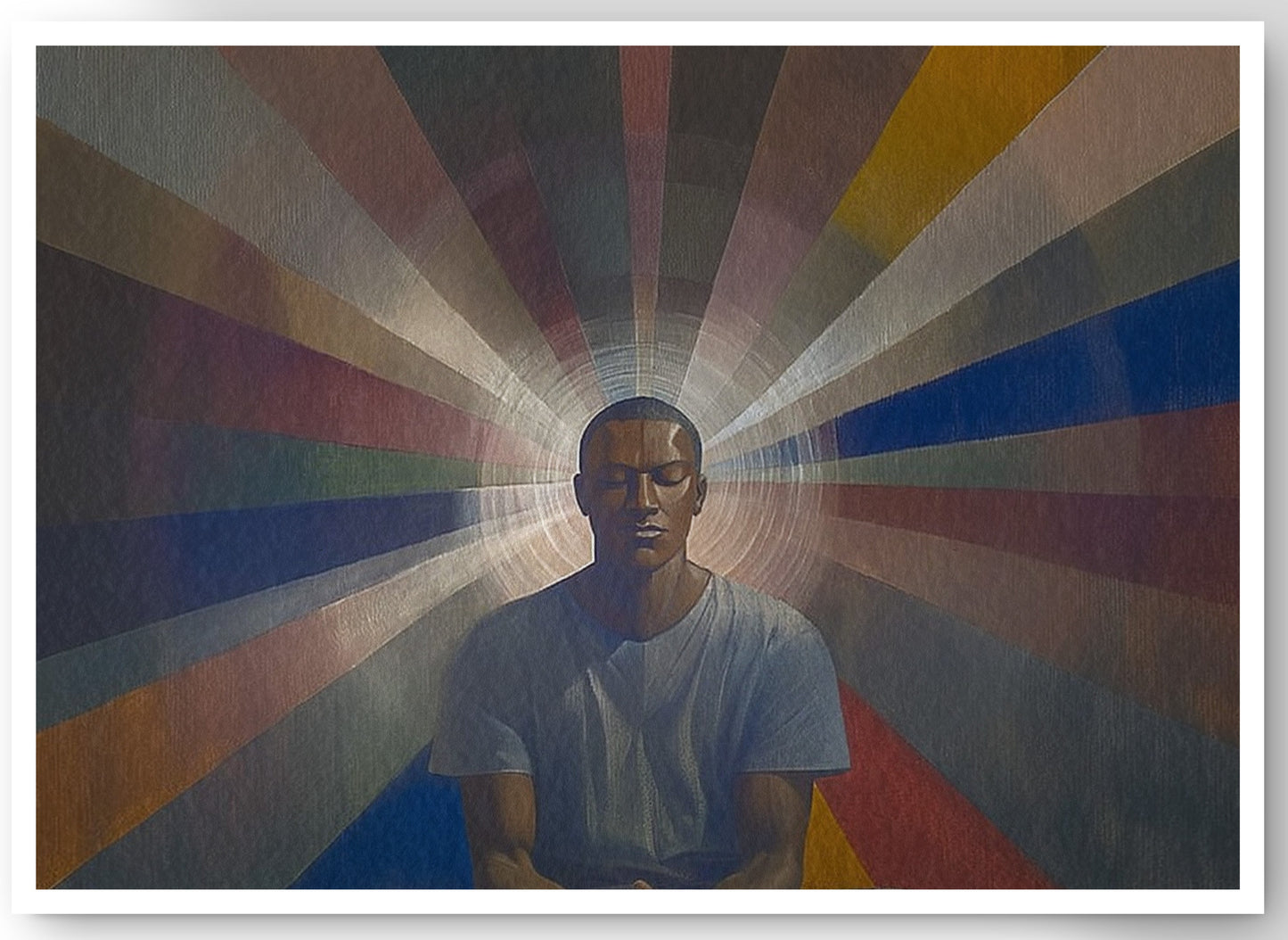 Black Man Radiant Portrait African American wall art canvas print by MoomZee Artwork