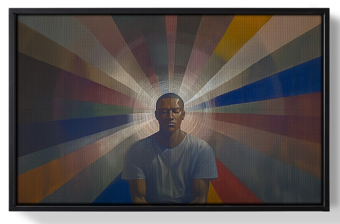 Framed Black Man Radiant Portrait African American wall art for home decor
