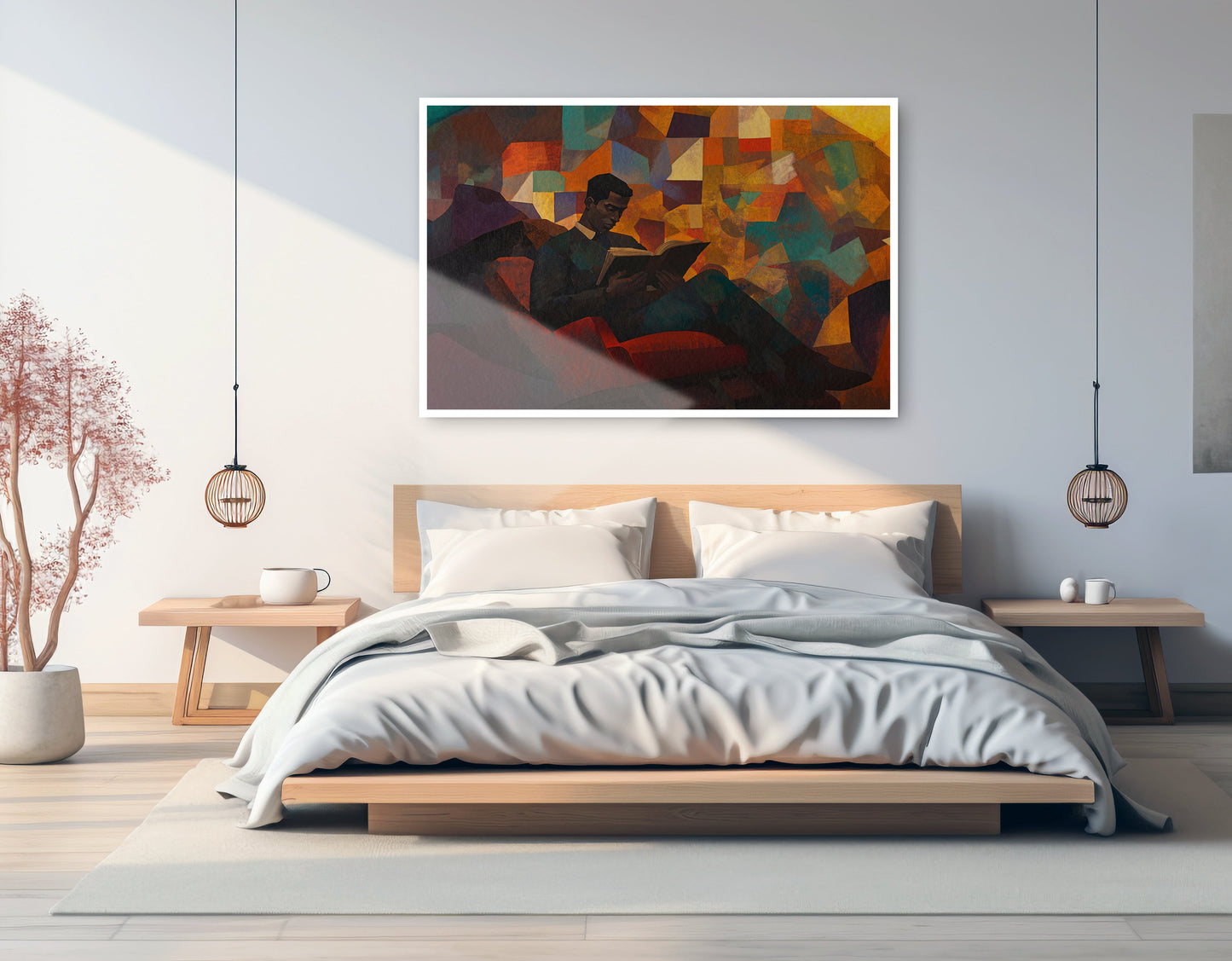 Black Man Reading Abstract African American wall art artwork view