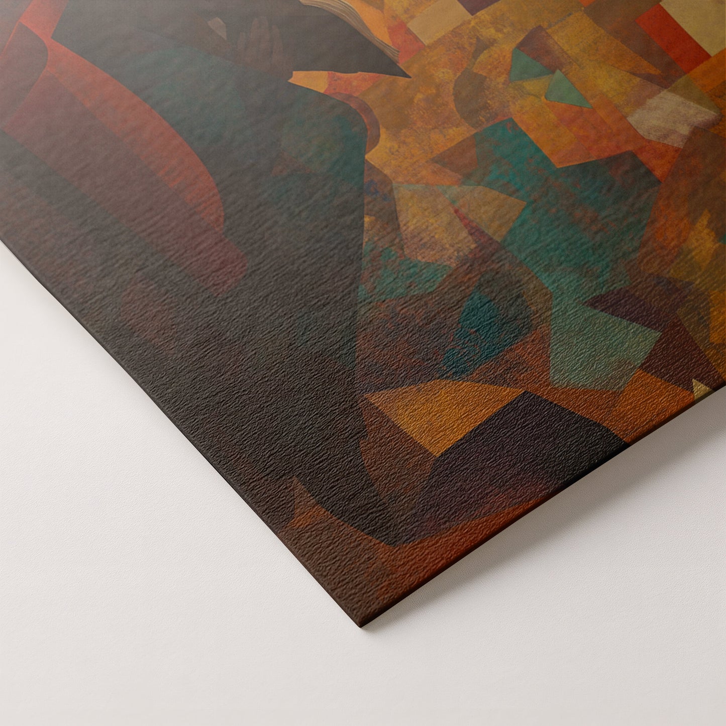 Black Man Reading Abstract African American wall art artwork by MoomZee Artwork