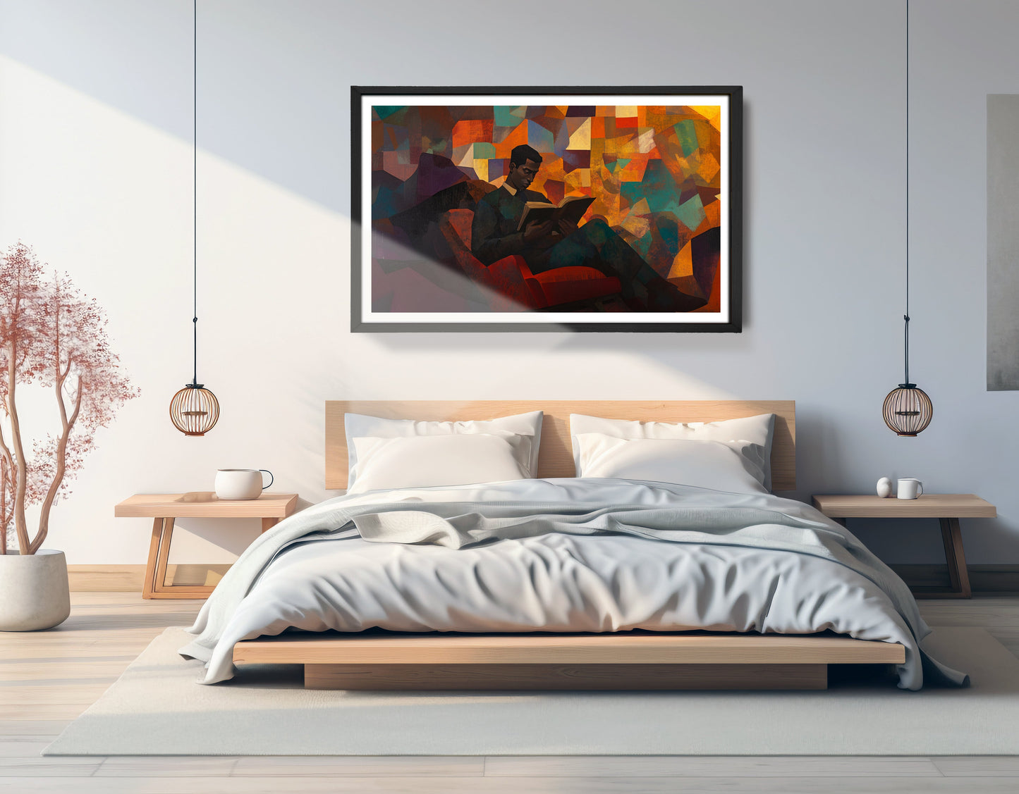 Black Man Reading Abstract African American wall art view 69