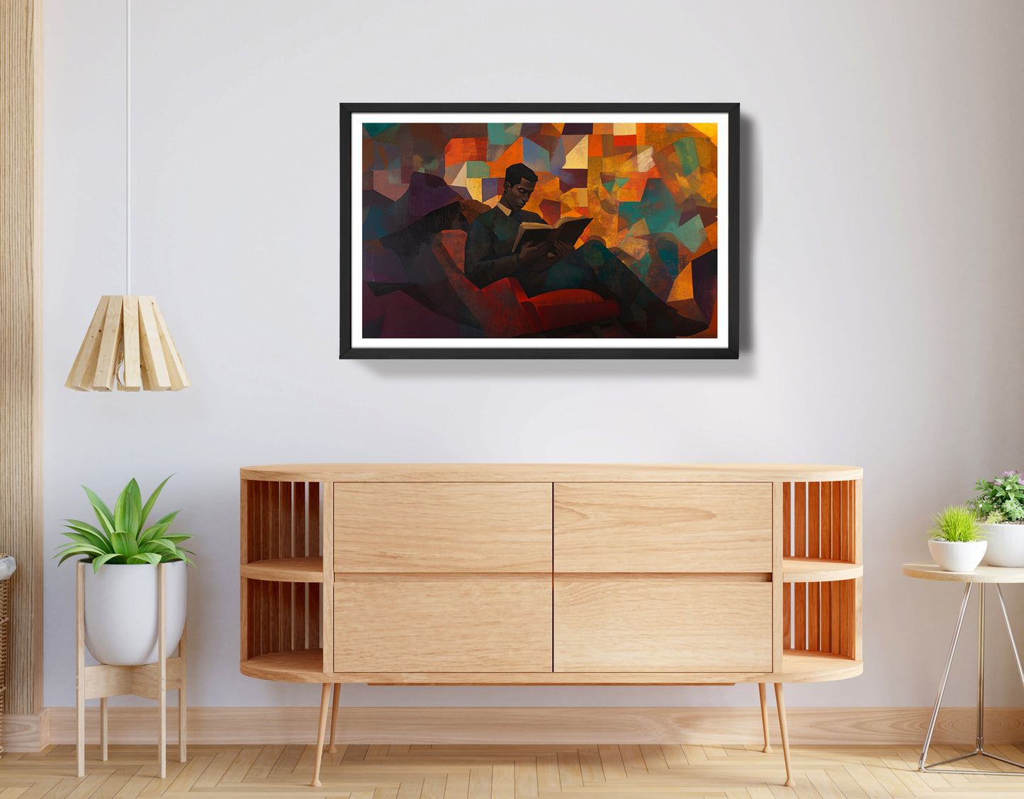 Black Man Reading Abstract African American wall art view 68