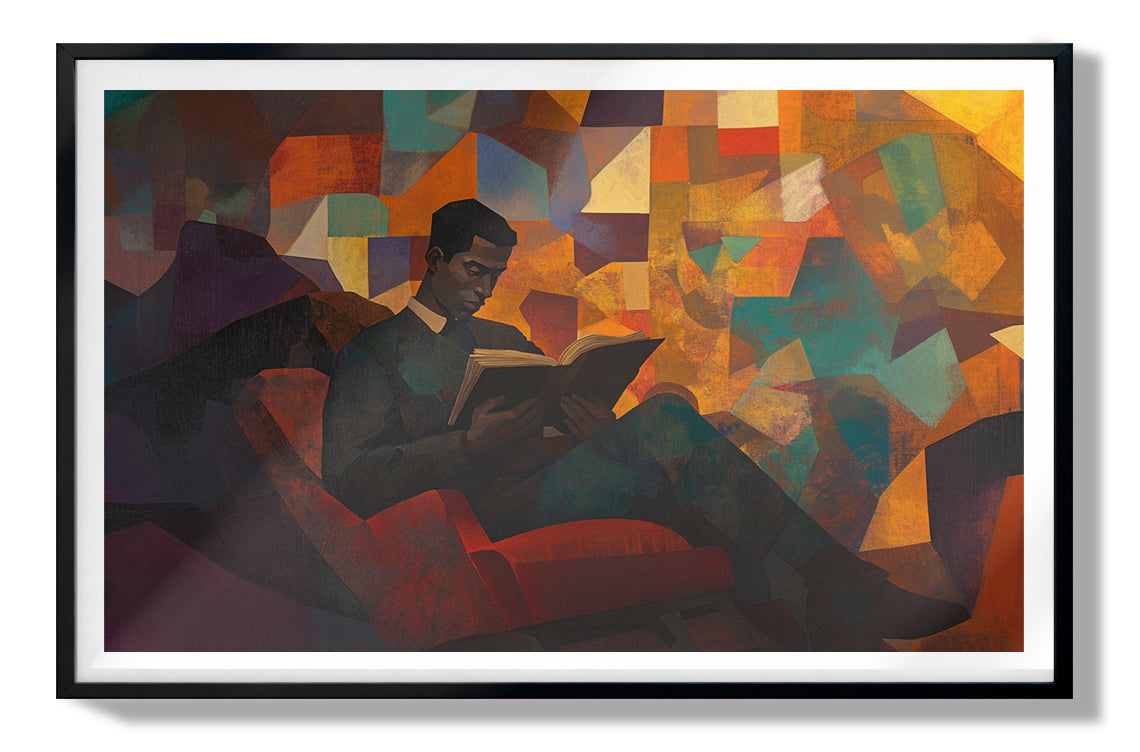 Black Man Reading Abstract African American wall art view 67