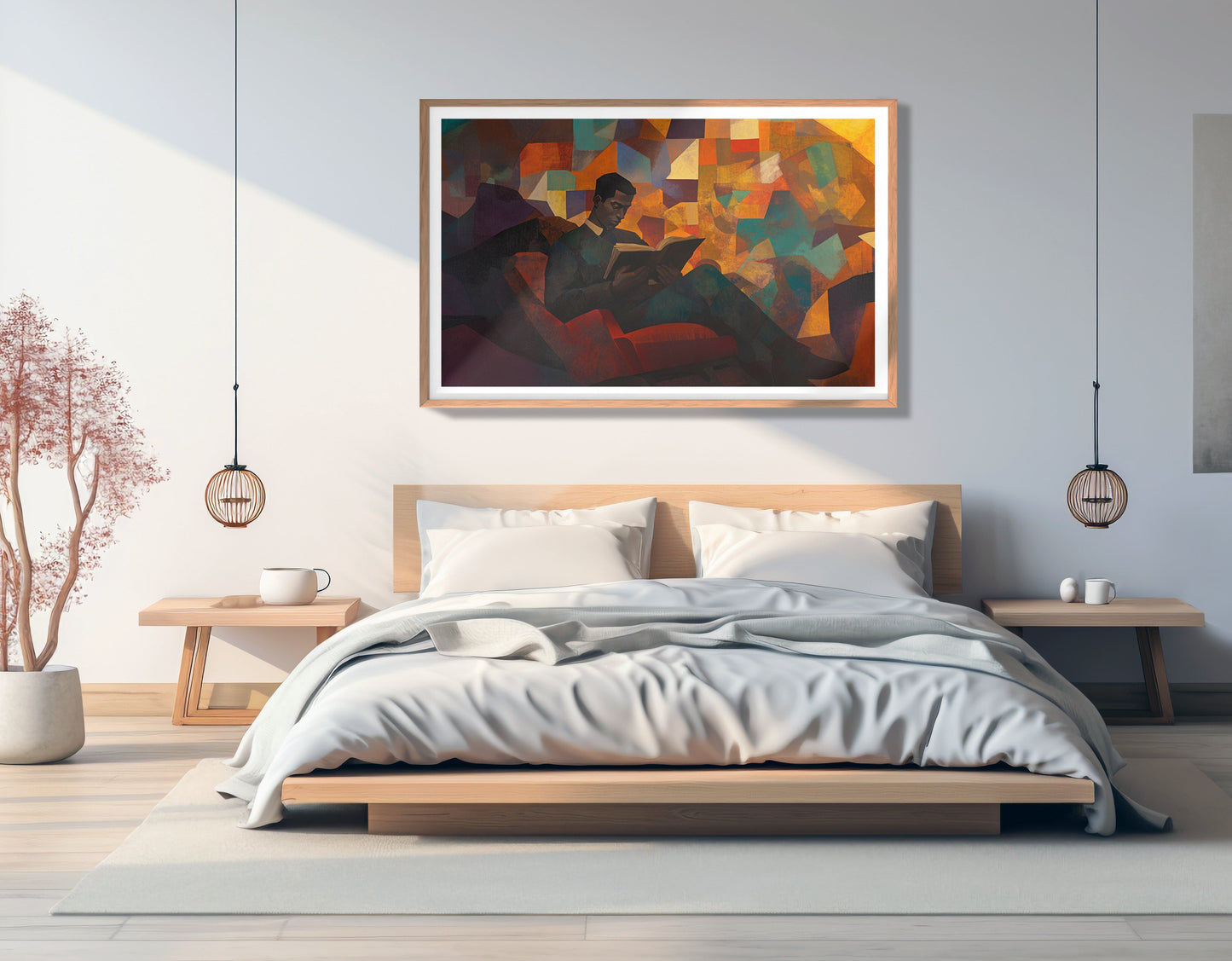 Black Man Reading Abstract African American wall art view 81