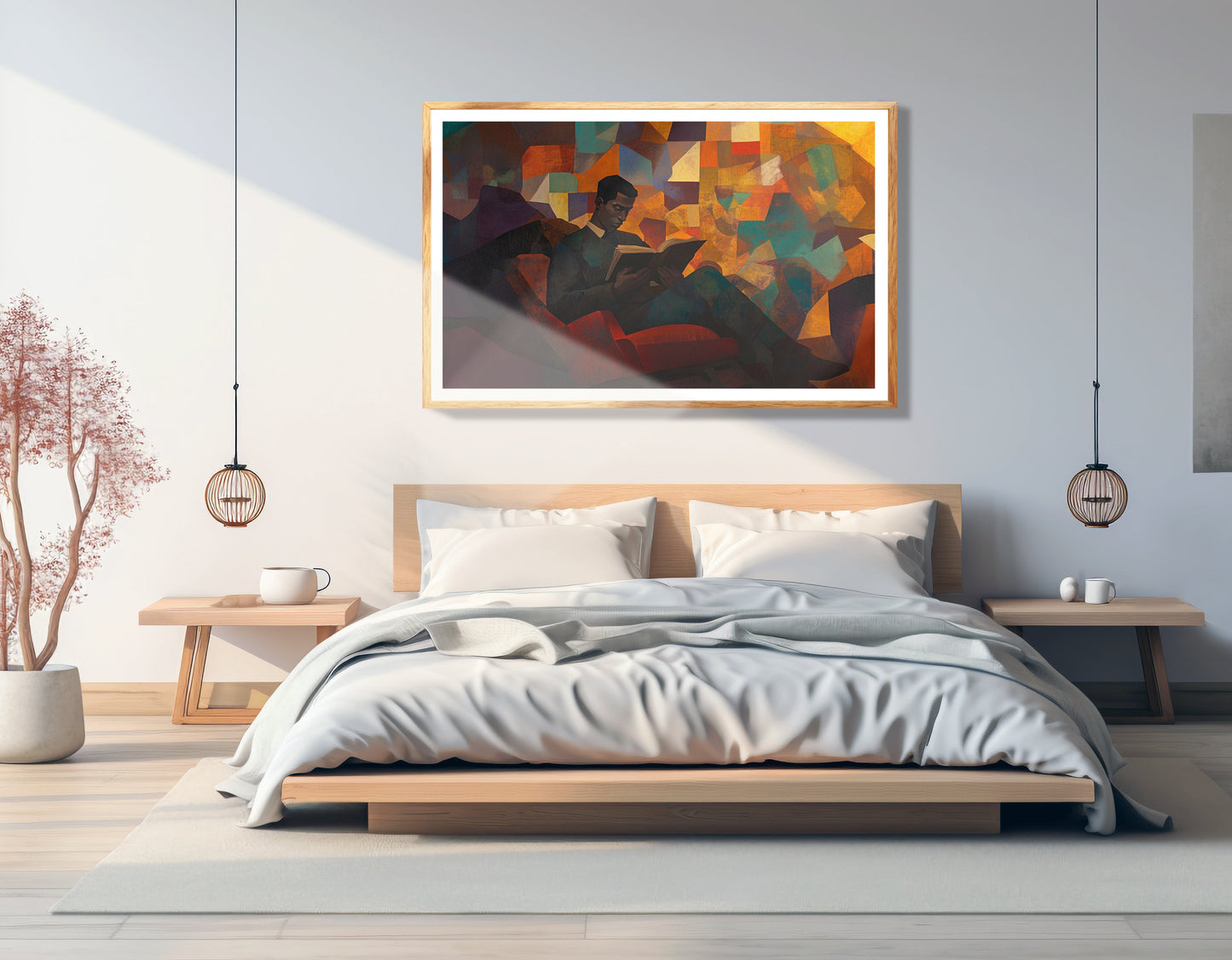 Black Man Reading Abstract African American wall art view 75