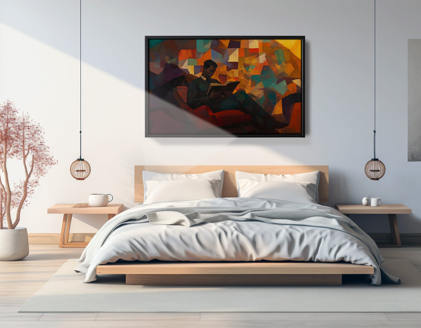 Black Man Reading Abstract African American wall art view 27