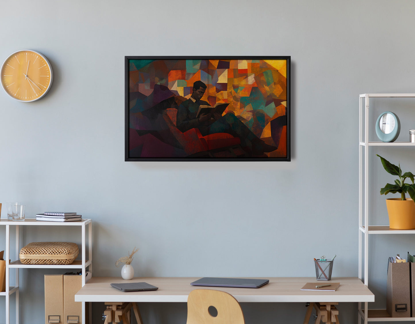 Black Man Reading Abstract African American wall art view 30