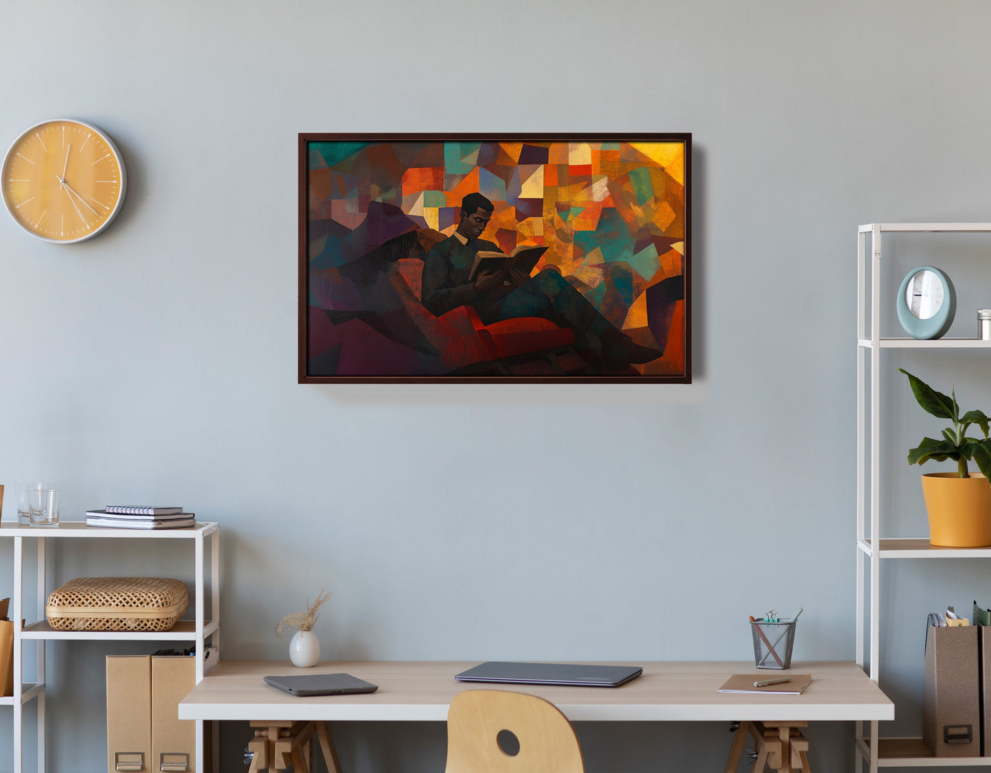 Black Man Reading Abstract African American wall art view 36