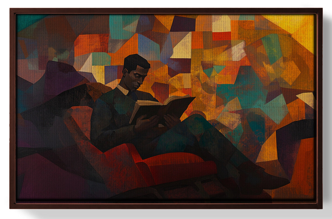 Black Man Reading Abstract African American wall art view 31