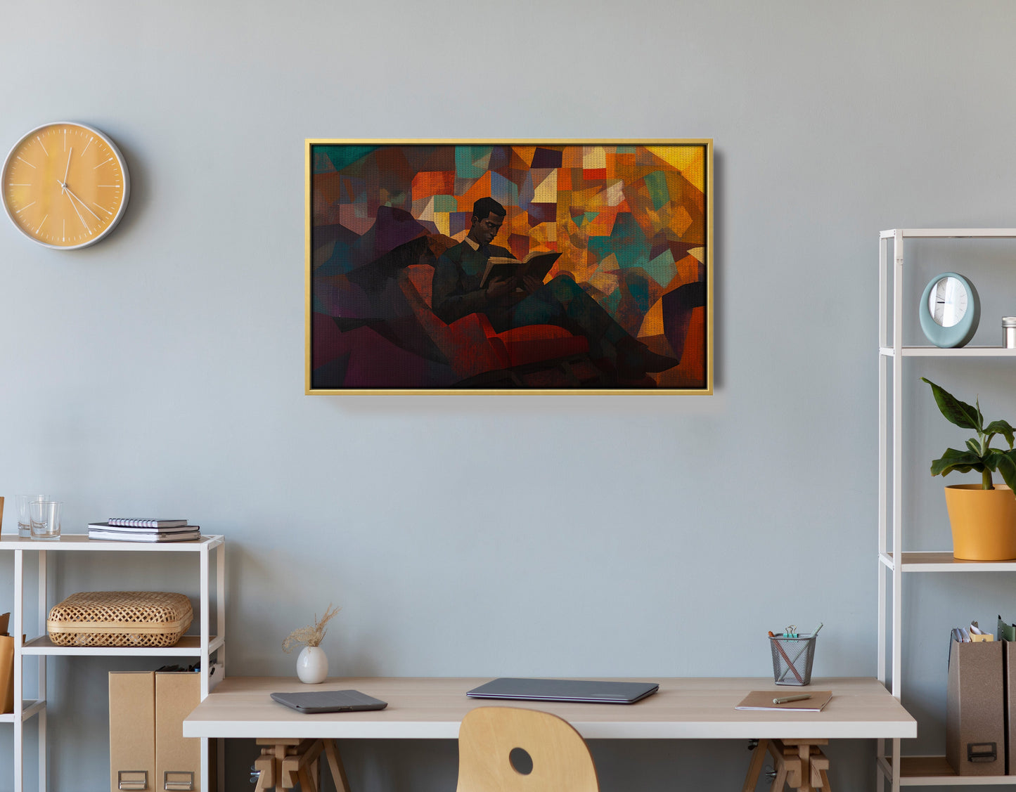 Black Man Reading Abstract African American wall art view 42