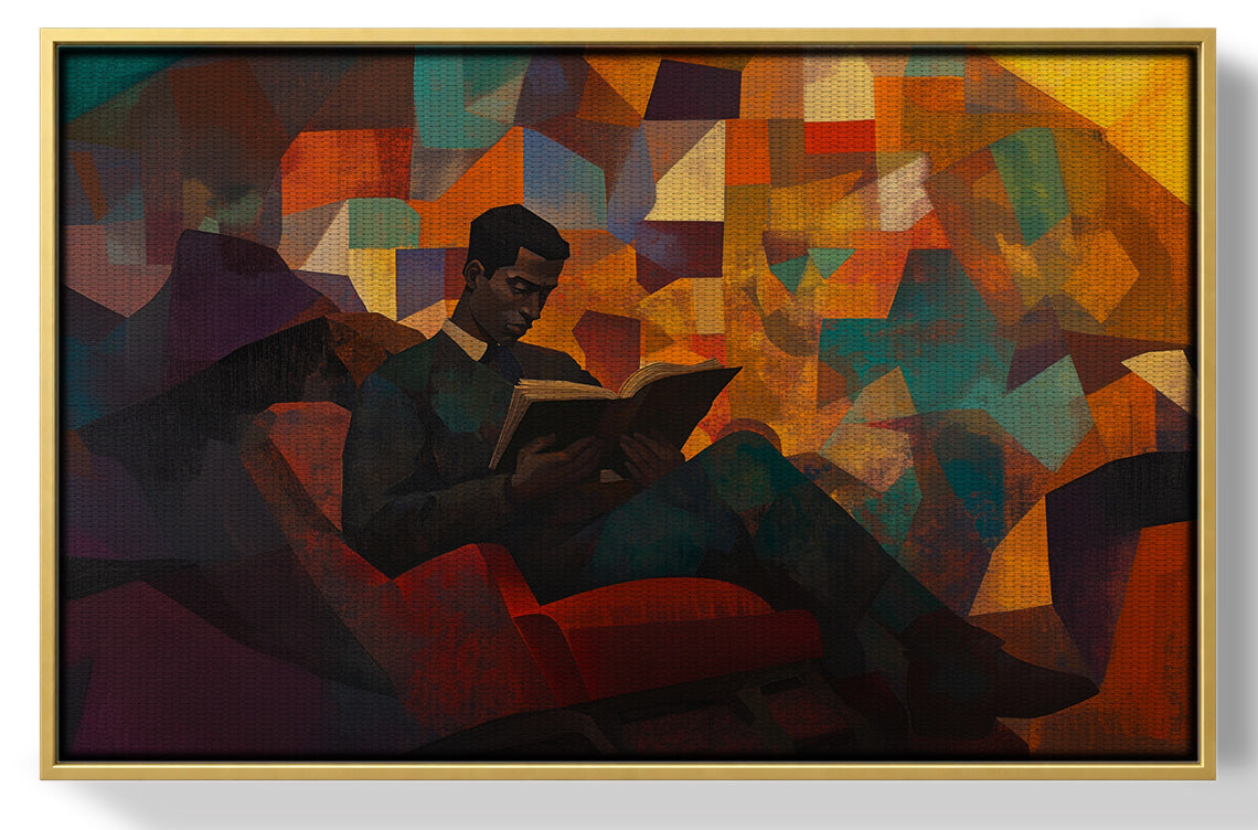 Black Man Reading Abstract African American wall art view 37