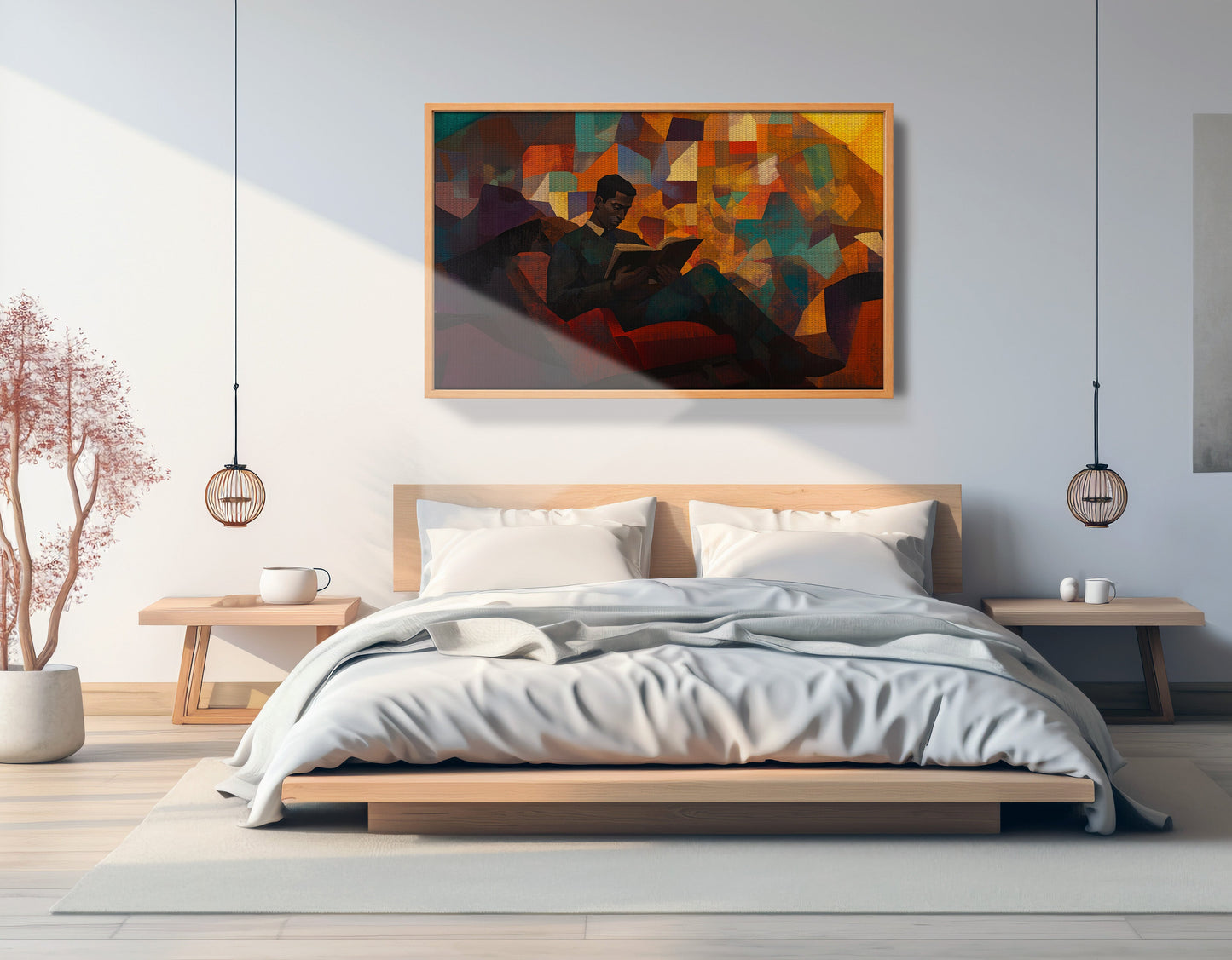 Black Man Reading Abstract African American wall art view 45