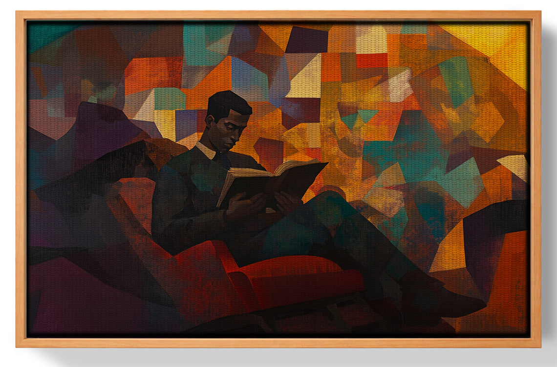 Black Man Reading Abstract African American wall art view 43