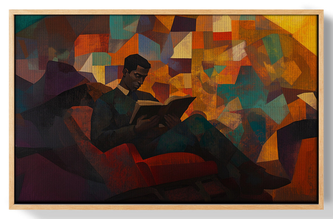 Black Man Reading Abstract African American wall art view 49
