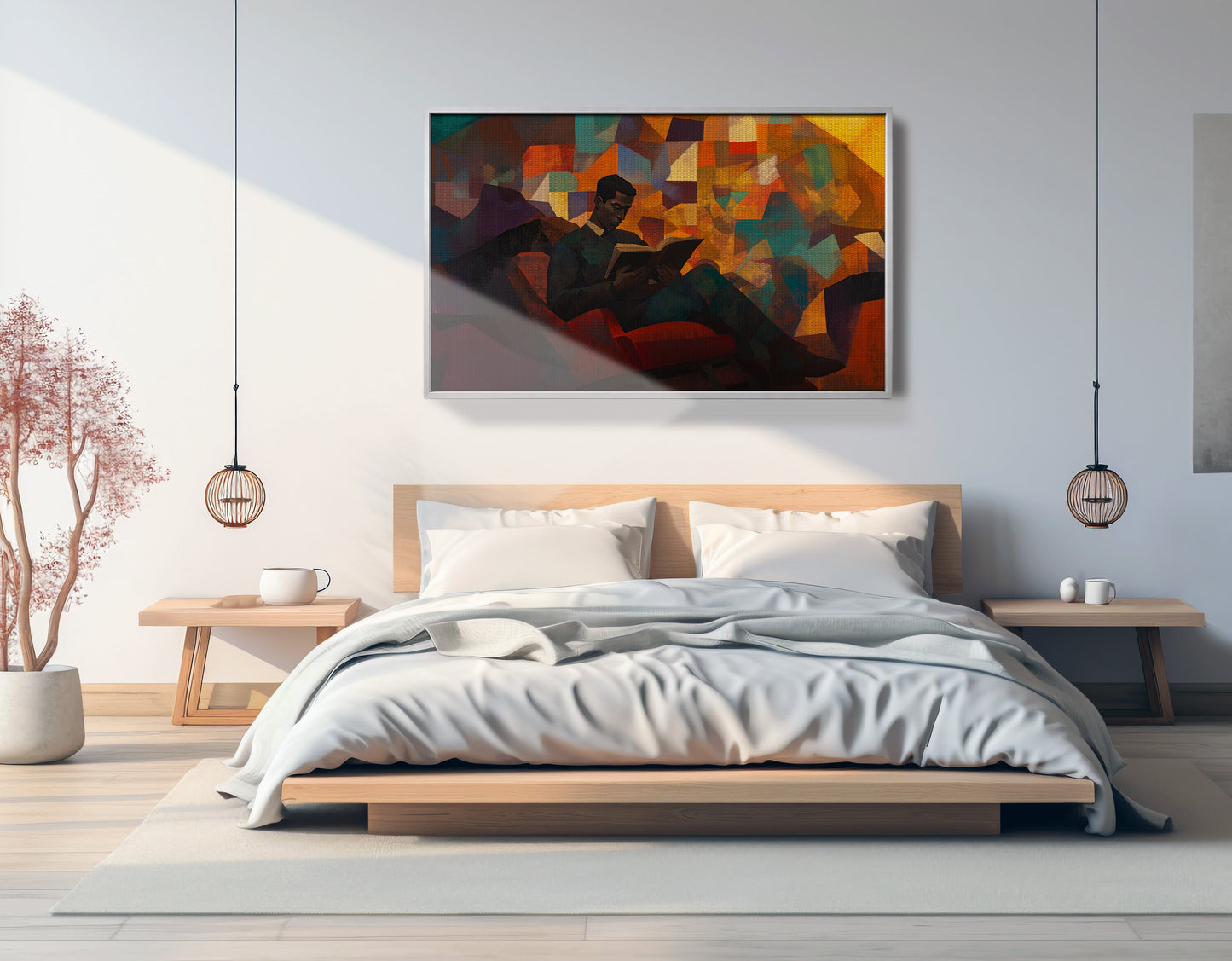 Black Man Reading Abstract African American wall art view 57