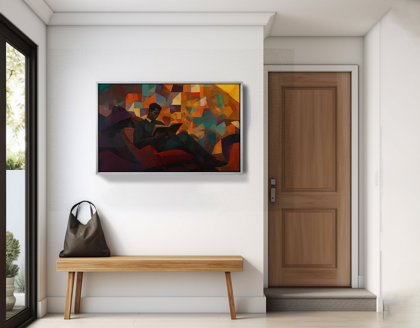 Black Man Reading Abstract African American wall art view 59